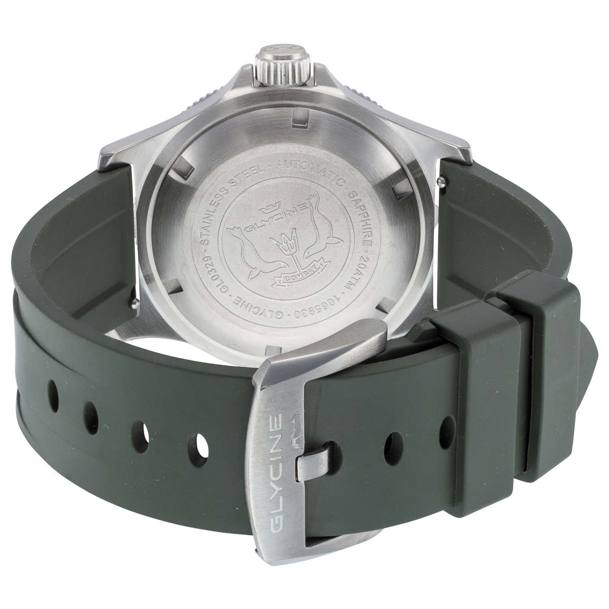 Glycine Combat Sub Sport 42 GL0329 3 Mặt sau đồng hồ Glycine Combat Sub Sport 42 GL0329 chính hãng