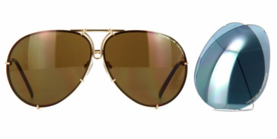 Kính mát (kính râm) Porsche Design 8478 A Gold Frame - Brown + Blue Lenses chính hãng
