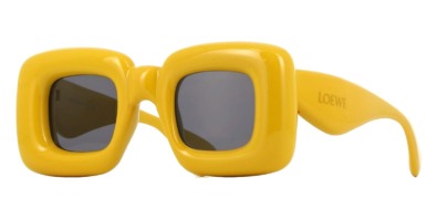 Kính râm Loewe LW40098I 39A Inflated Rectangular Sunglasses Yellow chính hãng
